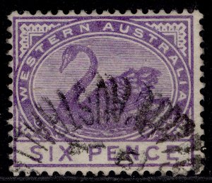 AUSTRALIA - Western Australia QV SG100, 6d bright violet, FINE USED.