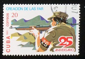 CUBA Sc# 2455  REVOLUTION ANNIVERSARIES military  20c  1981  used cto