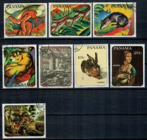 Panama 1967 CTO Stamps Scott 480-480C+C357-C360 Art Animal Paintings