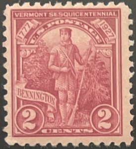 Scott #643 1927 2¢ Vermont Sesquicentennial MNH OG