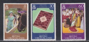 British Virgin Islands # 317-319, Queen Elizabeth Silver Jubilee, Mint Hinged