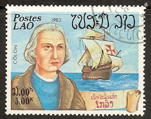 Laos  489 Used CTO 489 1983 C.Columbus, Explorer: Ship