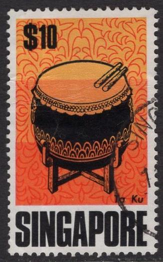 Singapore   #111   used   1969  musical instruments  $10  drum