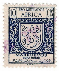 (I.B) Spanish Morocco Cinderella : Disabled Charity Fund 10c (Northern Zone)