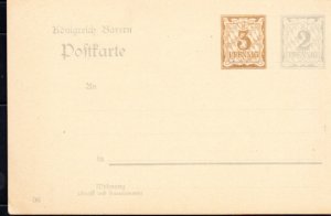 Germany - Bavaria  Postal Card  Mi P73  Mint