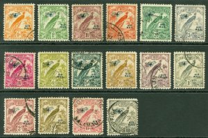 SG 190-203 New Guinea 1932-34 Air ½d-£1. Fine to very fine used. 3½d has...