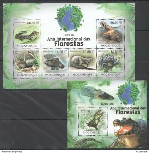 2011 Mozambique Fauna Florestas Reptiles Crocodiles Jacare-Acu Kb+Bl ** Bc1253