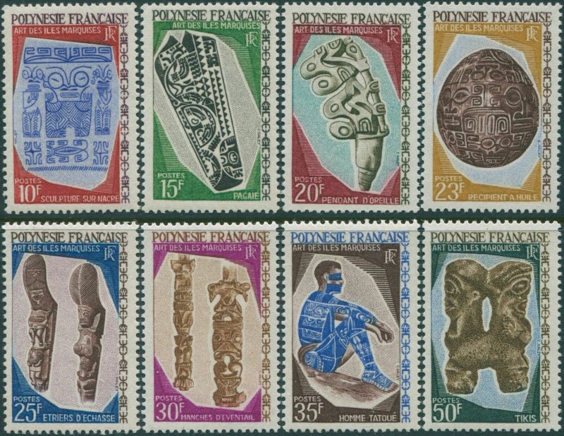 French Polynesia 1967 SG73-80 Ancient Art set MNH