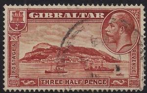 Gibraltar 1931- 33 KGV 1 1/2d Rock of Gibraltar SG 111 ( J1372 )