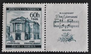 Czechoslovakia  Bohemia and Moravia Scott #B6 (sm. Thin)  UNUSED