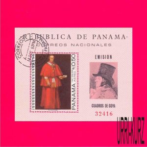 PANAMA 1967 Art Painting Cardinal by Francis Goya s-s Sc481H Mi.Bl.79(1027) CTO