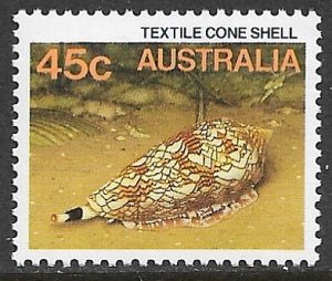 AUSTRALIA 1984-86 45c Textile Cone Shell Marine Life Issue Sc 911 MNH