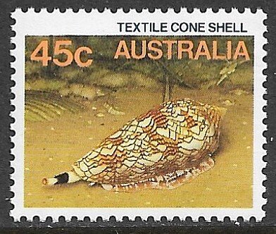 AUSTRALIA 1984-86 45c Textile Cone Shell Marine Life Issue Sc 911 MNH