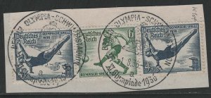 Germany Scott # B83 (2), B84, used, se-tenant, opp, special cancel, Mi # W104