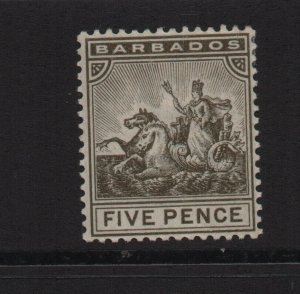 Barbados 1892 SG110 5d CA watermark unmounted mint