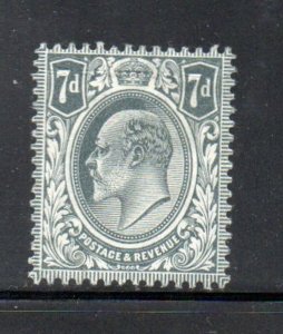 Great Britain Sc 145 1910 7d gray Edward VII stamp mint