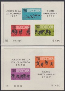 MEXICO Sc # 983a,5a CPL MNH SET of 2 S/S MEXICO 19th SUMMER OLYMPICS 1968