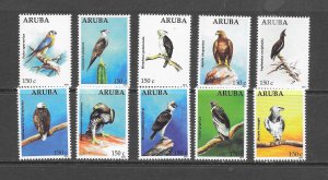 BIRDS- ARUBA #395a-j MNH