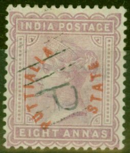 Patiala 1884 8a Dull Mauve SG5 V.F.U Nice Example of this Extremely Rare Stamp