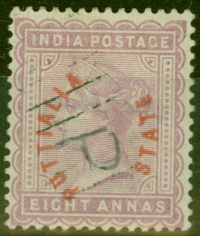 Patiala 1884 8a Dull Mauve SG5 V.F.U Nice Example of this Extremely Rare Stamp