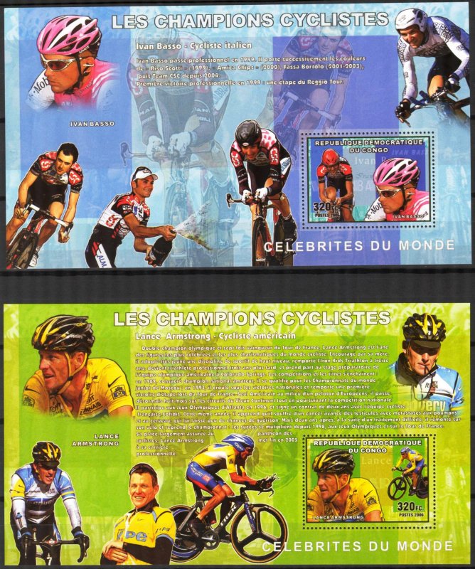 Congo 2006 Famous Cyclists Cycling sheet+ 4 S/S MNH 2 scans