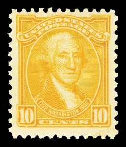 Scott 715 1932 10c Orange Yellow Washington Issue Mint F-VF OG NH Cat $15