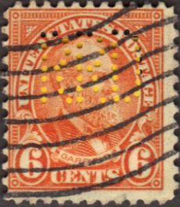 US Used 6 cent Scott# 638 Garfield Perfinned Fine