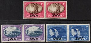 South West Africa Sc #153-155 Mint Hinged pairs