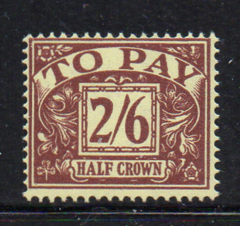 Great Britain Sc J64 1961 2/6d red brown postage due stamp mint NH