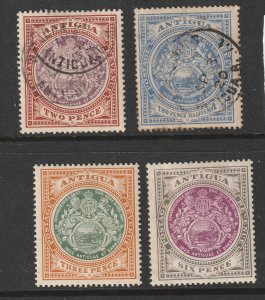 Antigua x 4 (2 used 2 MH) from the early shield set