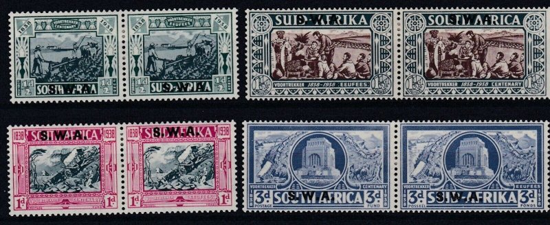 SOUTH WEST AFRICA  1938  S G 105 - 108   VOORTREKER CENTENARY  SET  MH CAT £110