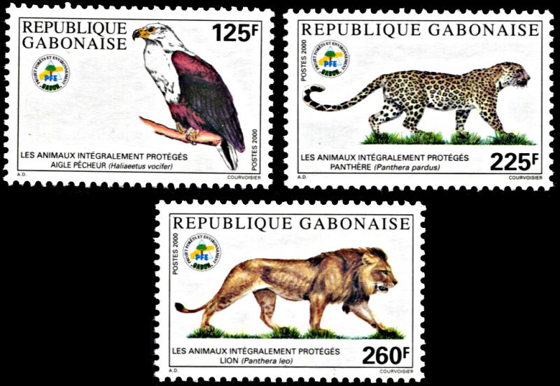 Gabon 972-974, MNH, Environmental Protection--Animals