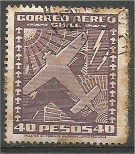 CHILE, 1935  used 40p ,Airplane Scott C49