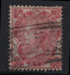 GB 1862 3d deep carmine-rose sg75 some short perfs at top otherwise very fine