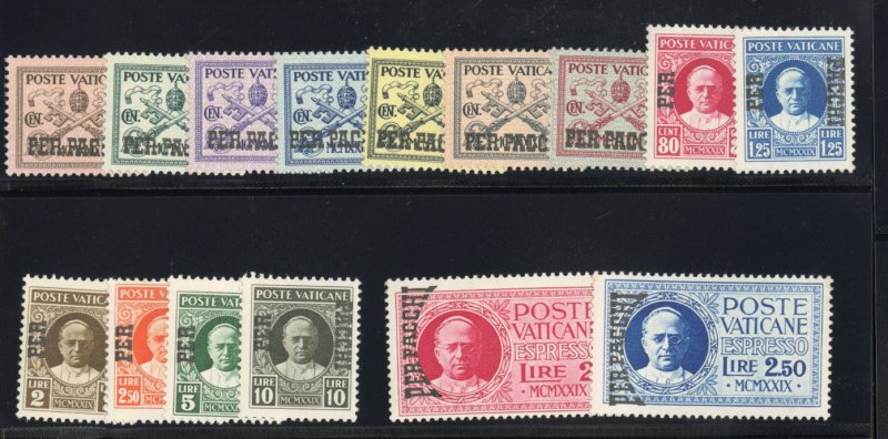 Vatican City #Q1-3 Cat$160, 1931 Parcel Post, complete set, never hinged