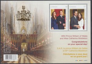 Canada - #2465c Royal Wedding Overprint Souvenir Sheet - MNH