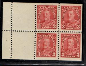 Canada Sc 219a 1935 3c carmine G V Bklt pane of 4 mint NH