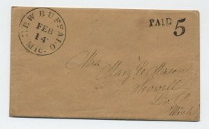 1851 New Buffalo MI stampless cover with letter [5246.430]