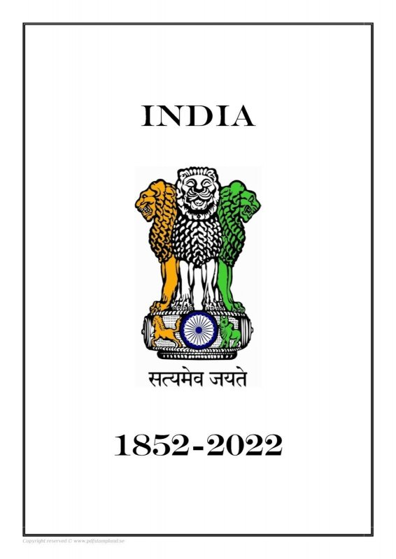 INDIA 1852-2022 PDF (DIGITAL) STAMP ALBUM PAGES 