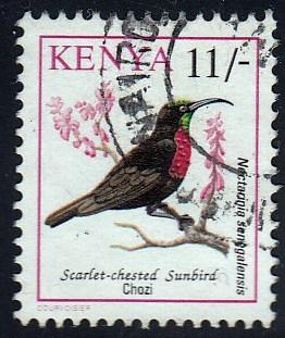 Kenya #605 Scarlet-chested Sunbird, 1993. Used