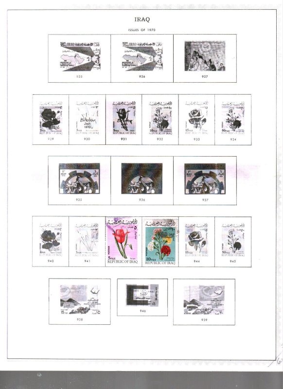 Collection, IRAQ Part B Mixed Album Pages, 1934/1977, Cat $71, Mint & Used