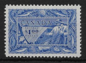 CANADA SG433 1951 FISHERMAN $1 ULTRAMARINE MTD MINT