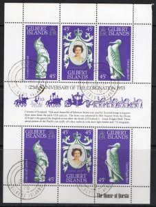 Thematic stamps GILBERT ISLANDS 1978 CORONATION sg.68a sheetlet used