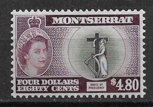 1955 Montserrat Sc142 $4.80 Badge of the Presidency MH WM4