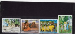 FRENCH POLYNESIA 1984 PAINTINGS SET OF 4 STAMPS MNH 