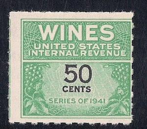 RE139 50 cents Wine Stamps Mint NG as issued NH AVG