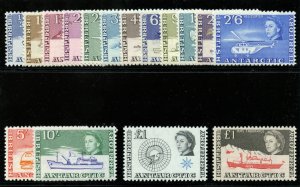 British Antarctic Territory 1963 QEII set complete MNH. SG 1-15a. Sc 1-15,24.