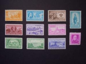 1950 US Commemorative COMPLETE YEAR SET  #987-997  MNH OG F/VF #2