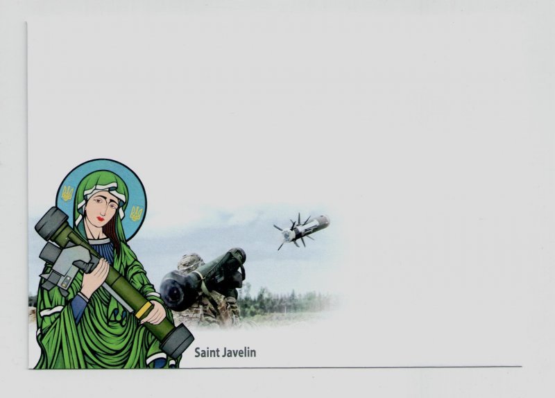 2022 war in Ukraine postal envelope Saint Javelin, RARE