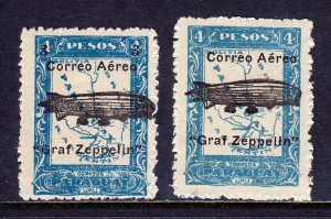 PARAGUAY — SCOTT C54, C55 — 1931 ZEPPELIN AIRMAILS — MNH — SCV $32+